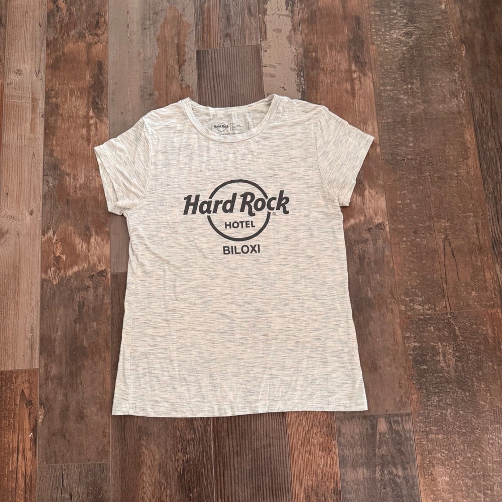 Hard Rock Hotel Biloxi Graphic T-Shirt Grey Space Dye Large women's Short Sleeve